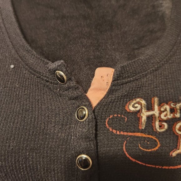 Harley Davidson Pink Black and Red Long Sleeve Woman's Top Size Small - Picture 3 of 5